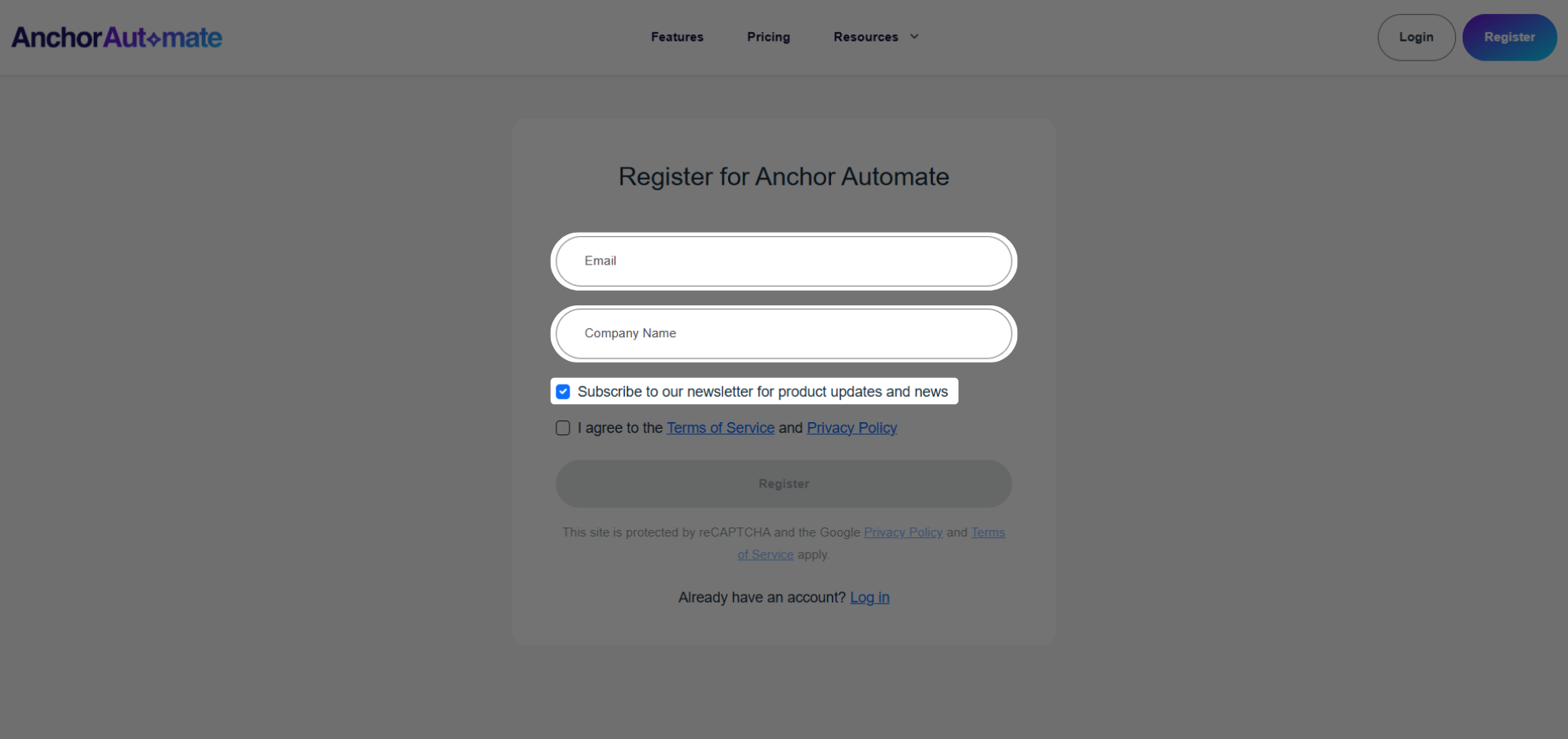 Step 2 - Registration Form
