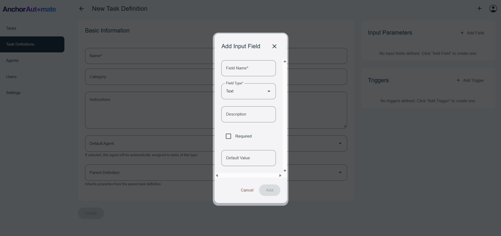 Task Definition Example