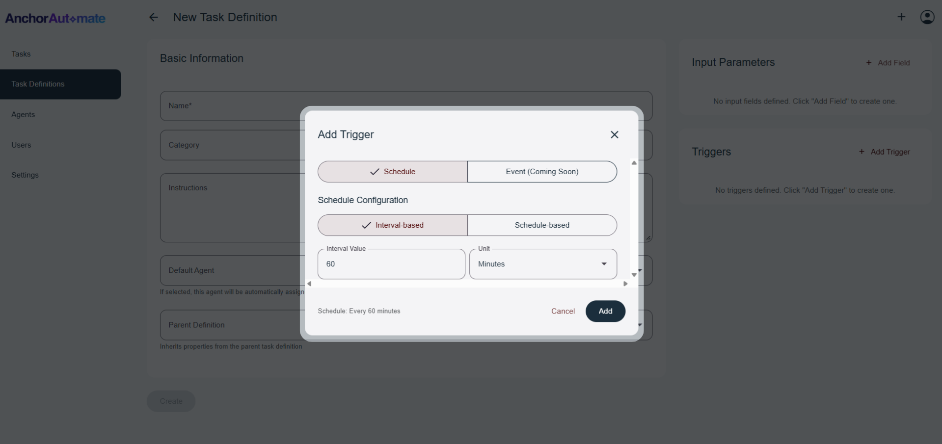 Task Definition Example
